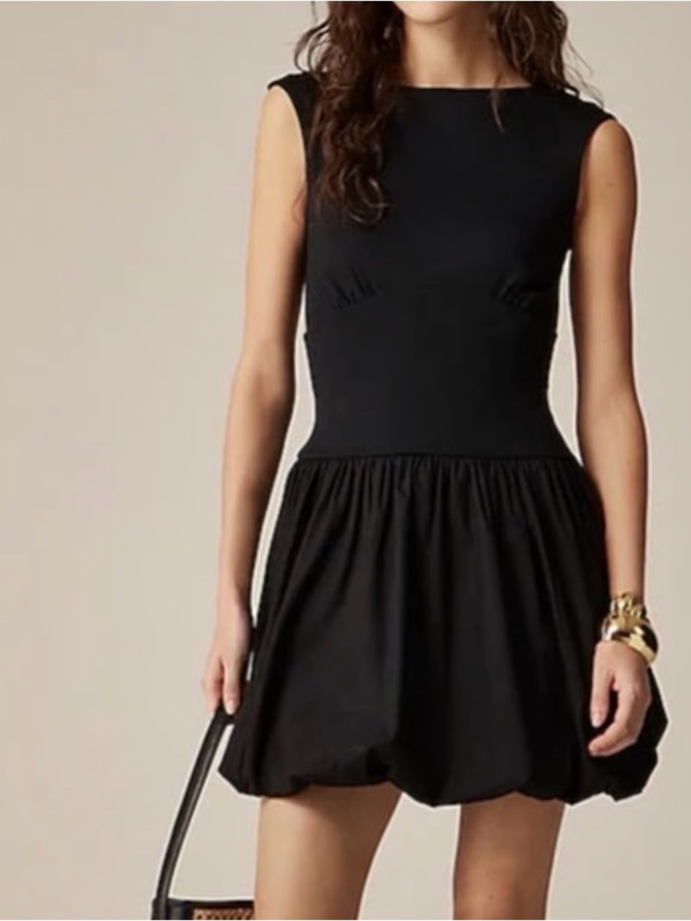 J Crew Black Sleeveless Bubble Dress